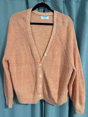 Old Navy Peach-Orange V-Neck Button Cardigan XXL